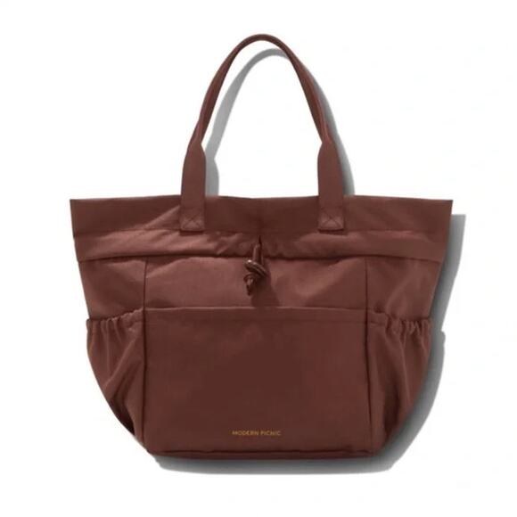 Modern Picnic NWT Dark Brown Insulated Polyester Lightweight Chic Tote Lunch Bag - Picture 2 of 13